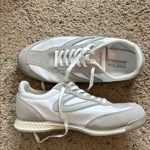 Tretorn White and Gray Sneakers with Suede Overlays